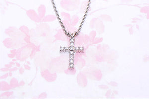 18ct White Gold and Diamond Cross Necklace