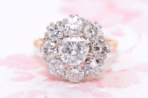 Impressive Antique Style Diamond Cluster Ring