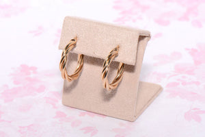 9ct Yellow Gold hoop twist earrings