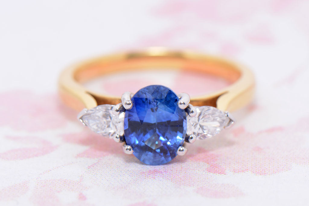 Vintage Sapphire and Diamond Trilogy Ring