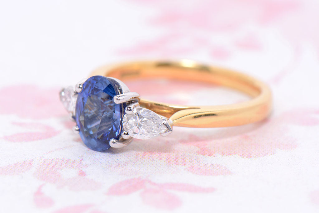 Vintage Sapphire and Diamond Trilogy Ring