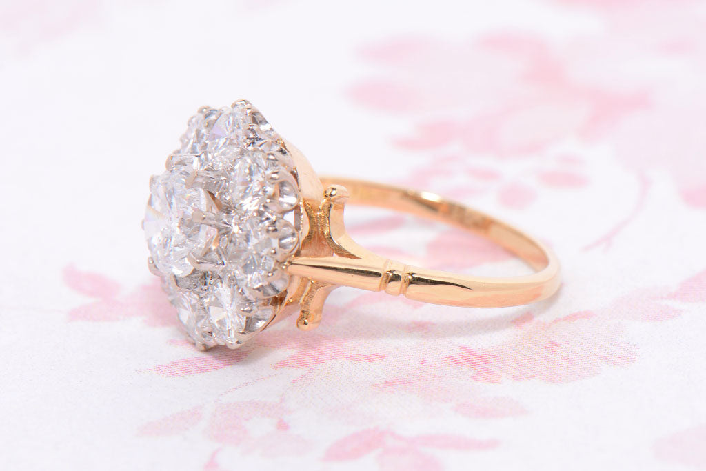 Impressive Antique Style Diamond Cluster Ring