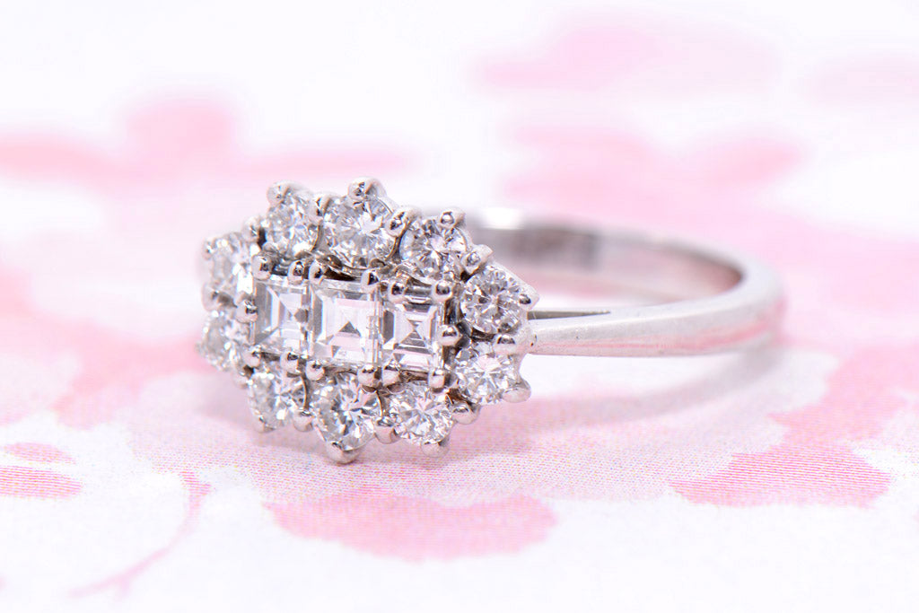 Mixed Cut Diamond Cluster ring