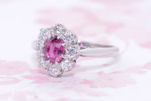 Ruby and Diamond Oval Cluster ring