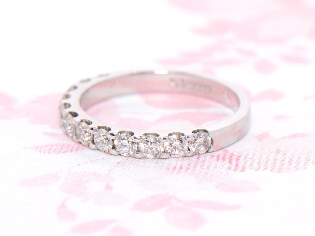Platinum and Diamond Half Eternity Ring