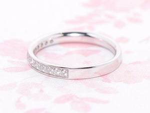 Platinum and Diamond Grain Set Half Eternity Ring
