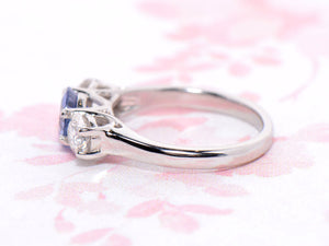 Platinum Sapphire and Diamond Trilogy ring