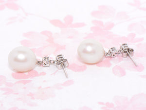 18ct Gold South Sea Pearl and Diamond Drop Earrings