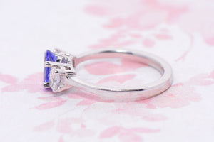 Tanzanite and Diamond Trilogy Ring