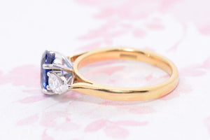 Vintage Sapphire and Diamond Trilogy Ring