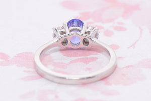 Tanzanite and Diamond Trilogy Ring