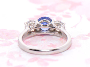 Platinum Sapphire and Diamond Trilogy ring
