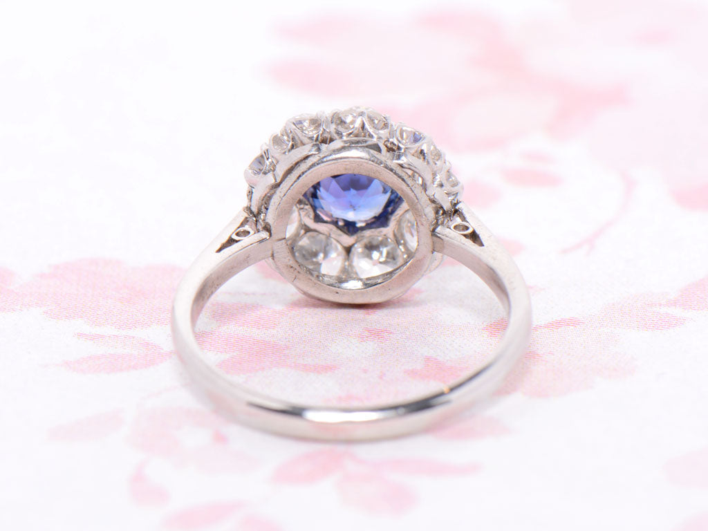 Early Twentieth Century Sapphire and Diamond Cluster Ring