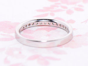 Platinum and Diamond Grain Set Half Eternity Ring