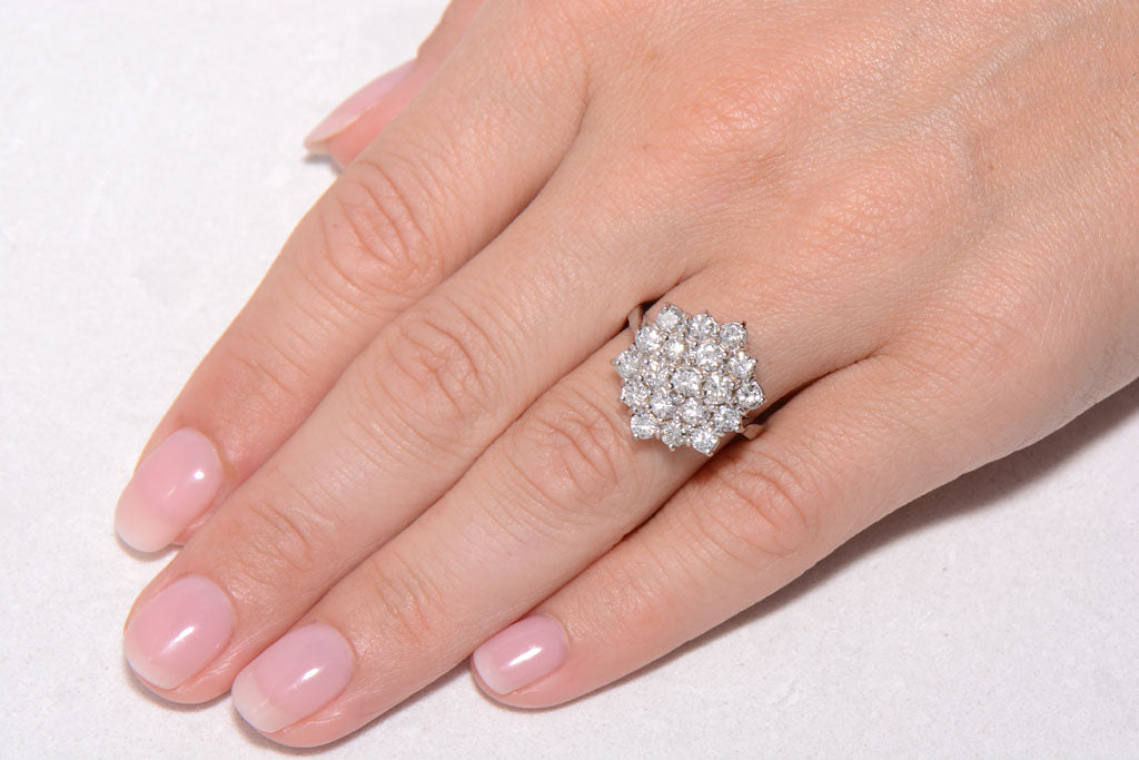 Beautiful Diamond Cluster Ring