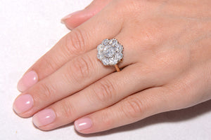 Impressive Antique Style Diamond Cluster Ring