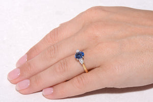 Vintage Sapphire and Diamond Trilogy Ring