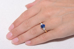 Vintage Sapphire and Diamond Trilogy Ring