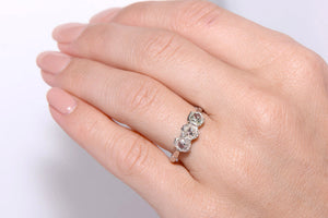 Antique Old Mine Cut Diamond Trilogy ring