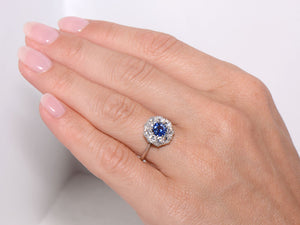 Early Twentieth Century Sapphire and Diamond Cluster Ring