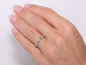 Platinum and Diamond Grain Set Half Eternity Ring