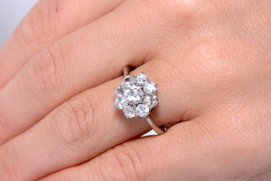 Antique Old Brilliant Cut Diamond Cluster ring