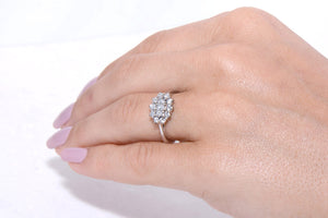 Mixed Cut Diamond Cluster ring