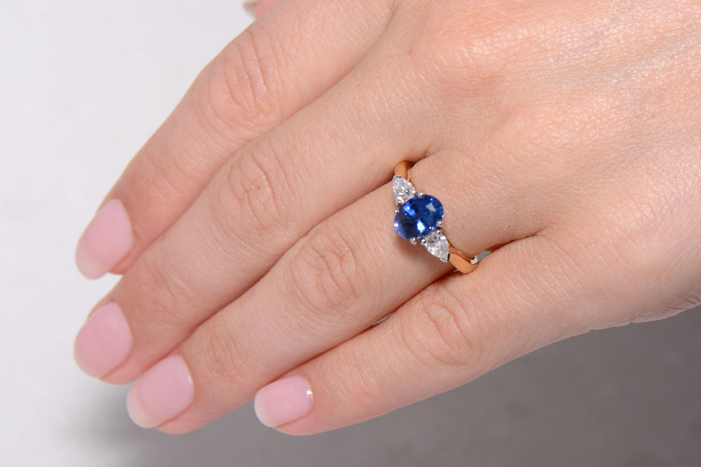 Vintage Sapphire and Diamond Trilogy Ring