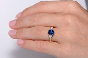 Vintage Sapphire and Diamond Trilogy Ring