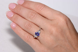 Tanzanite and Diamond Trilogy Ring