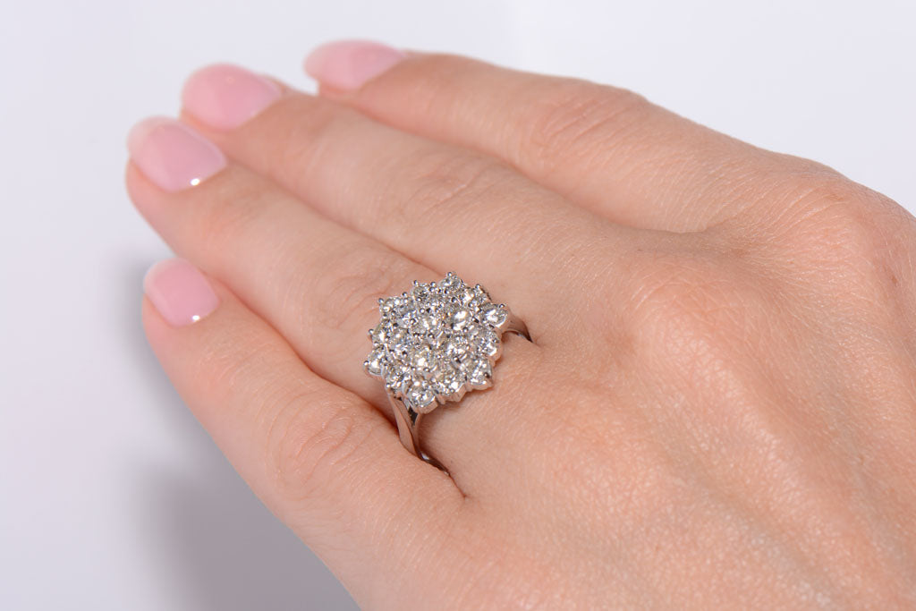 Beautiful Diamond Cluster Ring