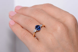 Vintage Sapphire and Diamond Trilogy Ring