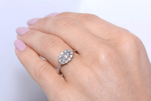 Mixed Cut Diamond Cluster ring