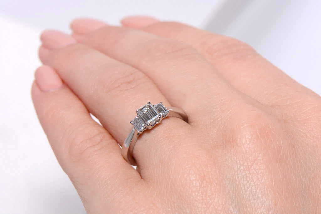 Contemporary 0.83 Carat Emerald Cut Diamond Platinum Ring – Imperial  Jewellery