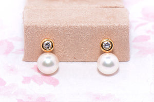 Classic Pearl and Diamond drop earrings