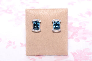 Topaz and Diamond stud earrings