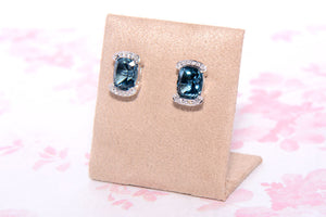 Topaz and Diamond stud earrings