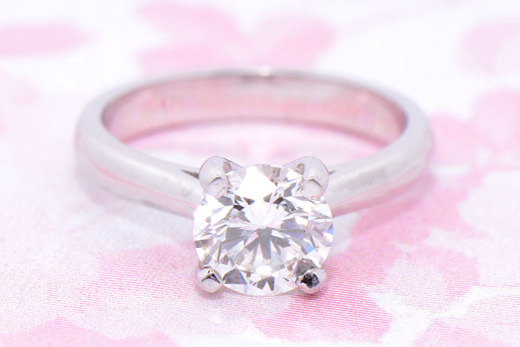 A 1.54 Carat Classic Brilliant Cut Diamond Solitaire Ring