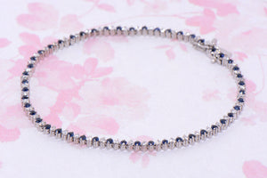 Sapphire and Diamond Line Bracelet