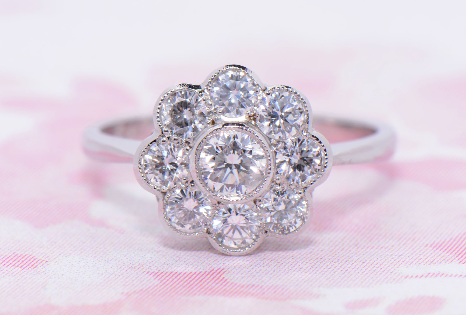 1.00 Carat Diamond Daisy Cluster ring