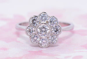 1.00 Carat Diamond Daisy Cluster ring