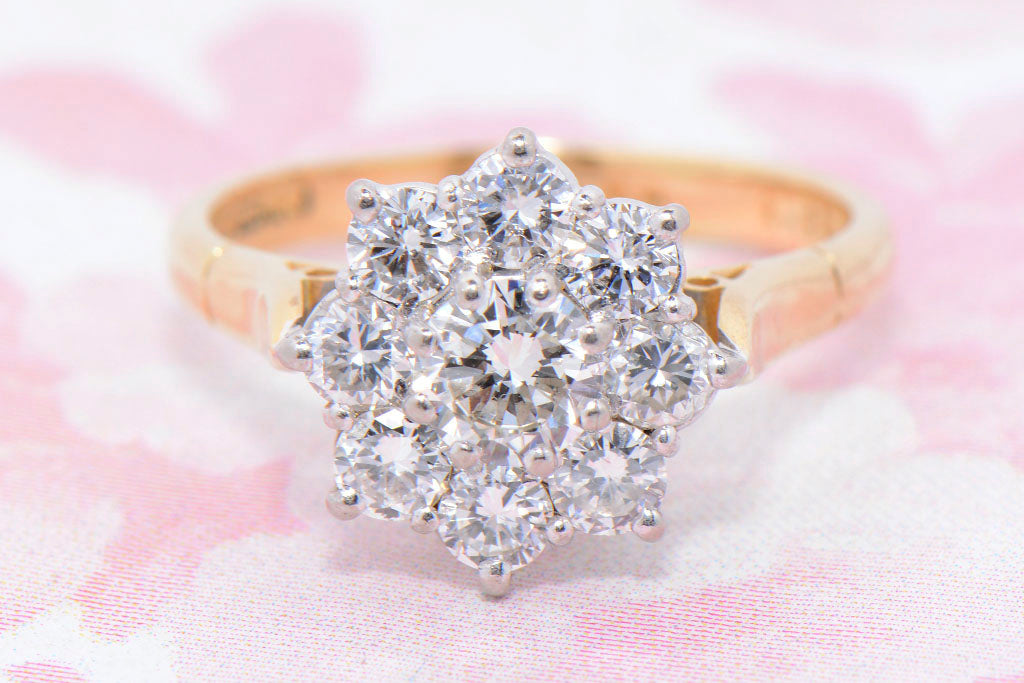 Twentieth Century Diamond Daisy Cluster ring