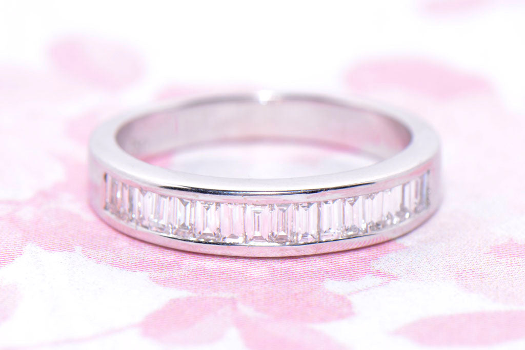 Diamond Baguette Cut half eternity ring