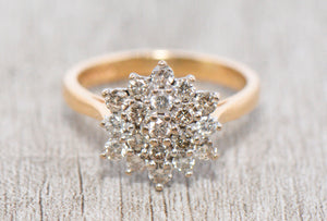 Twentieth Century Diamond Cluster Ring