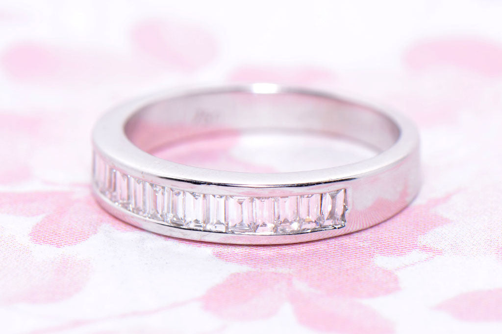 Diamond Baguette Cut half eternity ring