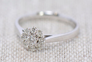 Diamond Daisy Cluster ring