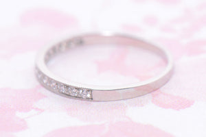 Platinum Grain Set Diamond half hoop ring