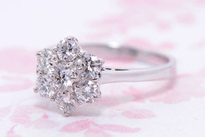 18ct White Gold and Diamond Cluster Ring