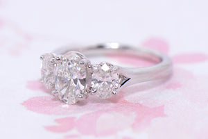 Oval Brilliant Cut Diamond Trilogy Ring