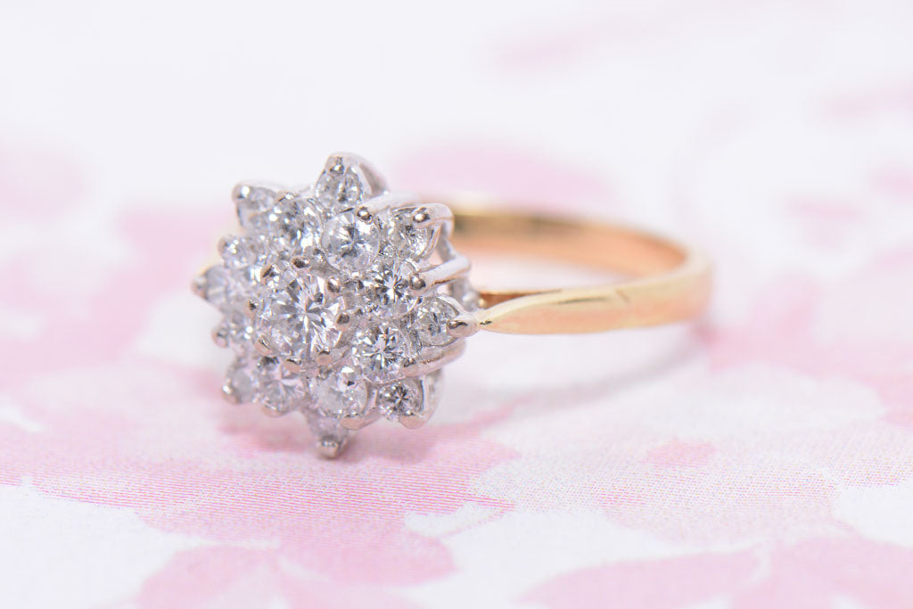 Twentieth Century Diamond Cluster Ring